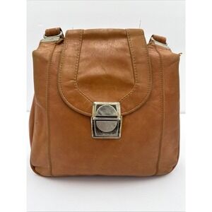 Vintage Leather Purse Brown Hippie Boho Groovy 70's